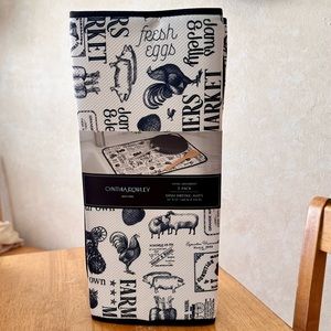 Cynthia Rowley Farmhouse Farmers Market 2 Pack Dish Drying Mats BRAND NEW!!